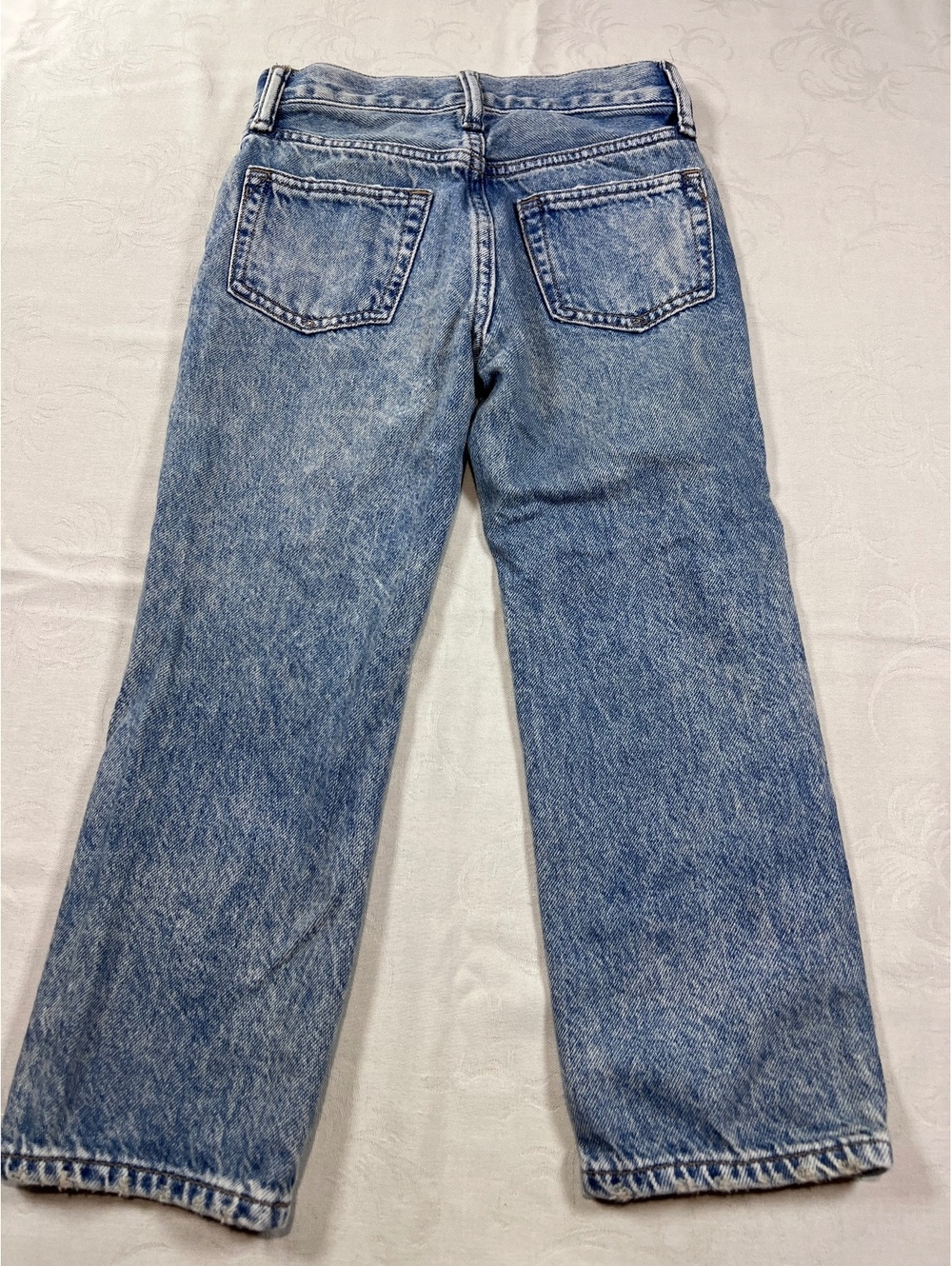 GAP Boys Outfit New Linen Blend White/Blue Button Up Straight Jeans Size 4/5T - Picture 7 of 8